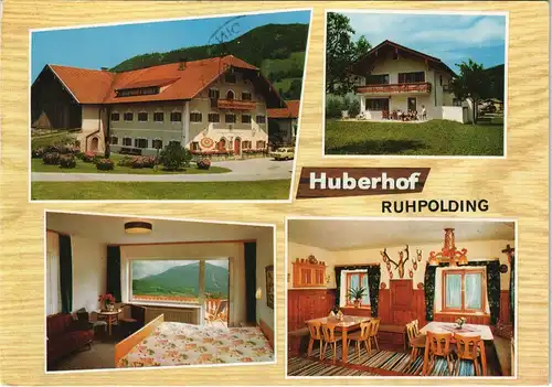 Ruhpolding Mehrbild-AK Huberhof Grashofstrasse Innen & Außen 1973