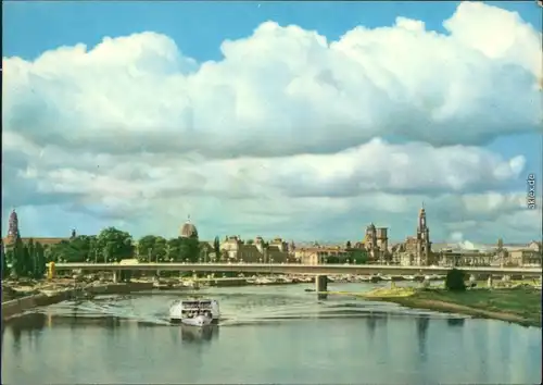Ansichtskarte Dresden Panorama-Ansicht von der Brücke der Einheit 1972