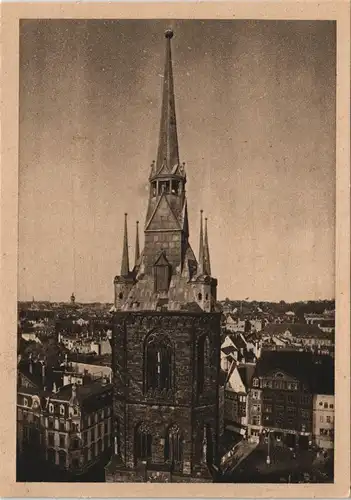 Ansichtskarte Halle (Saale) Blick auf Roter Turm 1930
