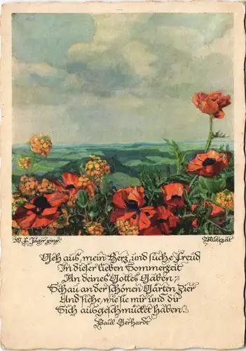 Ansichtskarte  Künstlerkarte - Blütezeit F. Jäger pinx. 1930