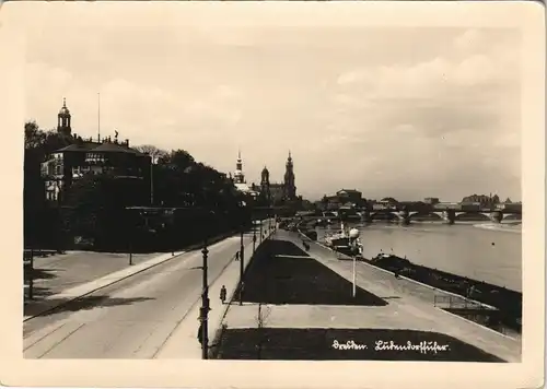 Ansichtskarte Innere Altstadt-Dresden Uferstraße - Stadt 1930