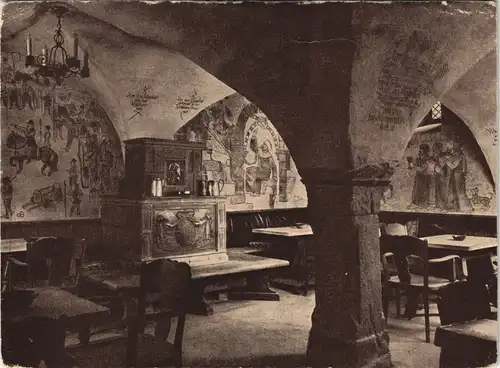 Ansichtskarte Saalfeld (Saale) Churfürstenkeller - Innen 1938