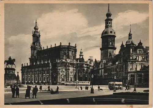 Ansichtskarte Innere Altstadt-Dresden Schloß und Hofkirche 1929