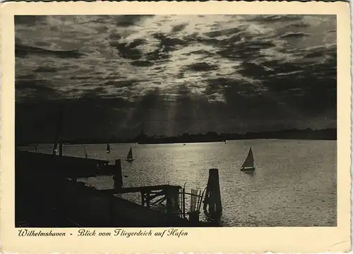 Wilhelmshaven Blick vom Fliegerdeich auf Hafen - Stimmungsbild 1937