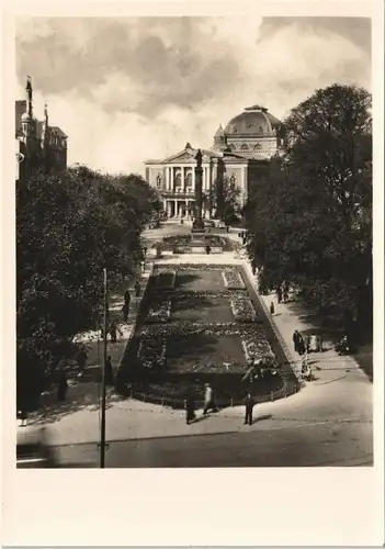 Ansichtskarte Halle (Saale) Am Stadttheater 1930
