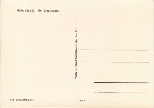 Ansichtskarte Halle (Saale) Am Stadttheater 1930