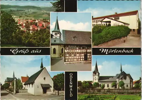 Ansichtskarte Mörlenbach MB: Bahnhofsgaststätte, Straßen 1969