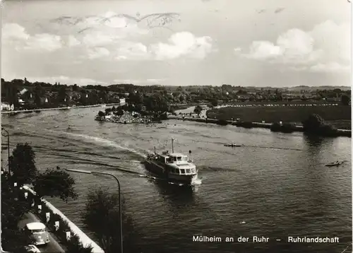Ansichtskarte Mülheim an der Ruhr Ruhrlandschaft - Fahrgastschiff 1970