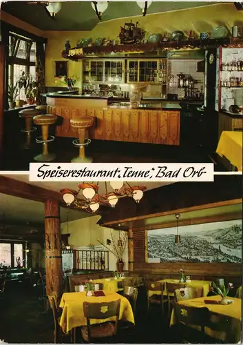 Ansichtskarte Bad Orb 2 Bild - Speiserestaurant - Tenne 1971