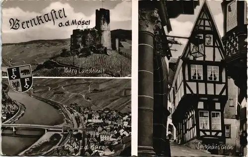 Bernkastel-Kues Berncastel-Cues 3 Bild: Totale, Burg, Spitzhäuschen 1961