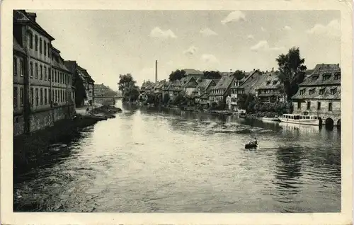 Ansichtskarte Bamberg Klein-Venedig, Fahrgastschiff 1954