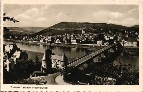 Ansichtskarte Traben-Trarbach Moselbrücke - Stadt 1955