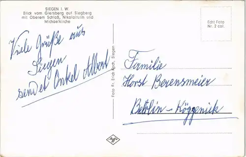 Ansichtskarte Siegen Baumblüte - Stadtpanorama 1968
