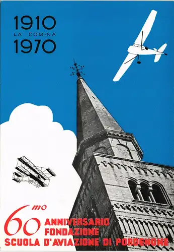Ansichtskarte  60 Jahre Flugschule Sonderstempel - Pordenone 1970