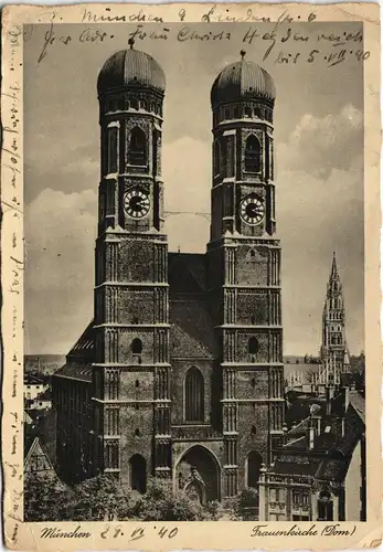 Ansichtskarte München Blick auf die Frauenkirche 1940