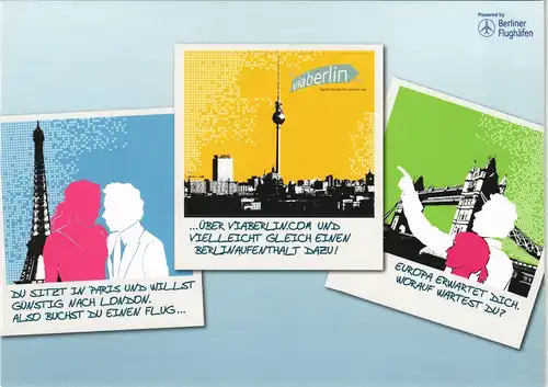 Ansichtskarte Schönefeld-Berlin Berliner Flughäfen - Künstlerkarte 1999