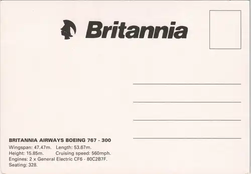 Britannia Airways Boeing 767-300 Britannia Flugwesen - Flugzeuge 1987