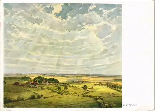 Künstlerkarte: Gemälde / Kunstwerke Blick in dei Ebene C.O. Petersen 1940