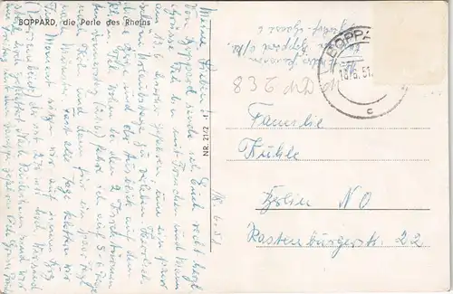 Ansichtskarte Boppard Stadt - Rheinschiff 1951