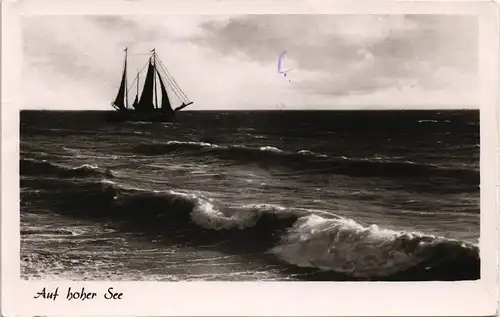 Ansichtskarte  Schiffe Schifffahrt - Segelschiff Auf hoher See 1950