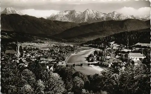 Ansichtskarte Bad Tölz Panorama-Ansicht mit Alpen Blick Demeljoch 1960