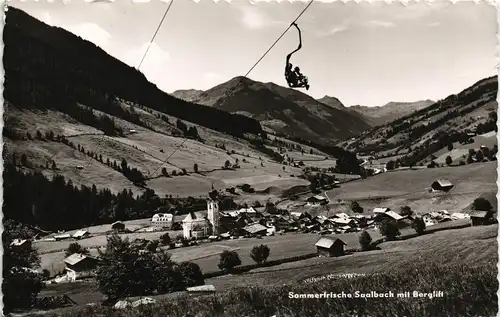 Saalbach-Hinterglemm Sommerfrische Ort Panorama mit Berglift 1954