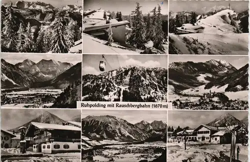 Ruhpolding Umland-Ansichten, Rauschbergbahn, Winter Landschaften 1961