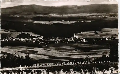 Ansichtskarte Pleystein Panorama-Ansicht mit Oberpfälzer Wald 1960