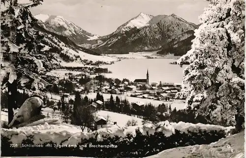 Schliersee Panorama-Ansicht mit Jägerkamp u. Brecherspitze 1959