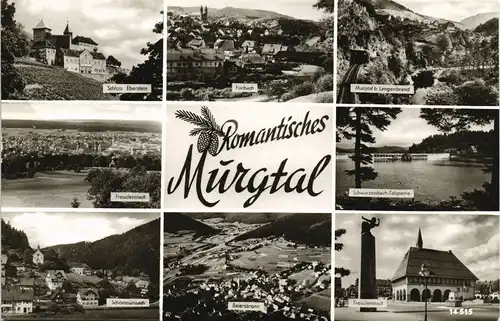 .Baden-Württemberg Schwarzwald Mehrbild-AK diverse Orte im MURGTAL 1967