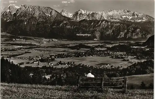 Ansichtskarte Oberaudorf Panorama-Ansicht mit Kaisergebirge 1960