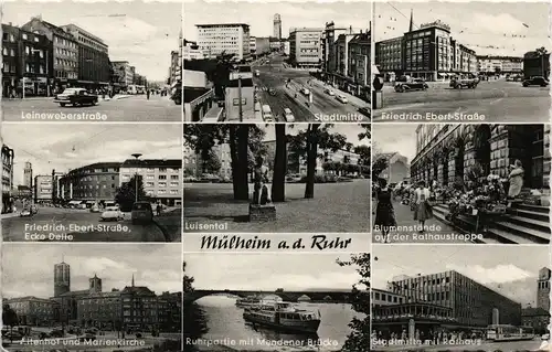 Ansichtskarte Mülheim an der Ruhr Straßen MB Leineweberstraße u.a. 1961 #