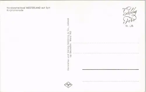 Ansichtskarte Westerland-Sylt Kurpromenade belebt 1960