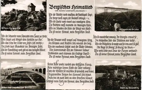 Bergisches Land & Heimatlied Lied Text R. Hartkopf Solingen 1958