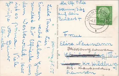 Ansichtskarte .Rheinland-Pfalz Westerwald (Allgemein) Wald-Bächlein 1955