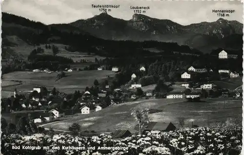 Bad Kohlgrub Panorama-Ansicht mit Kurhäuser und Ammergebirge 1960