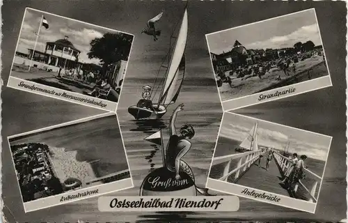 Niendorf-Timmendorfer Strand Mehrbildkarte   Luftaufnahme, Anlegebrücke 1963