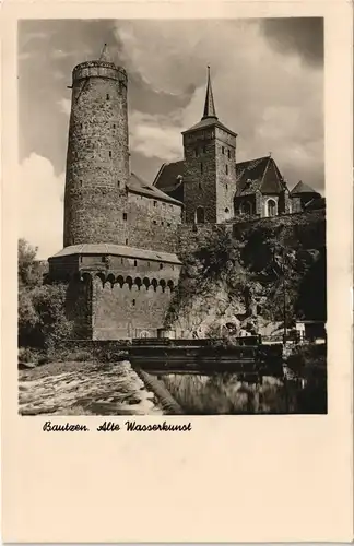 Ansichtskarte Bautzen Budyšin Alte Wasserkunst zu DDR-Zeiten 1957/1956