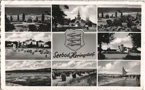 Heringsdorf Usedom DDR Mehrbildkarte mit Orts-/Stadtteilansichten 1957
