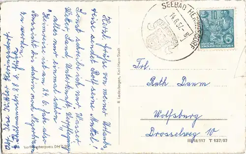 Heringsdorf Usedom DDR Mehrbildkarte mit Orts-/Stadtteilansichten 1957