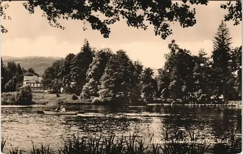 Ansichtskarte Friedrichroda Panorama-Ansicht mit Teich-Anlage 1963/1962