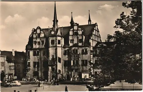 Ansichtskarte Saalfeld (Saale) Rathaus zu DDR-Zeiten 1958/1957