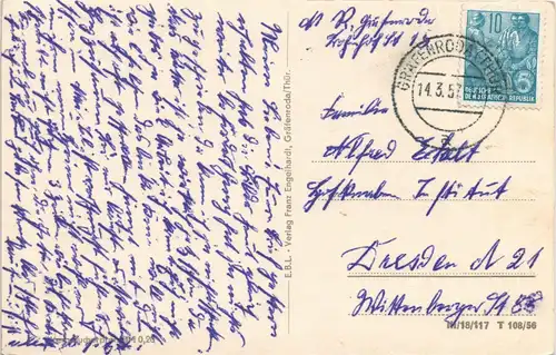 Ansichtskarte Gräfenroda Panorama DDR Ansicht 1957/1956