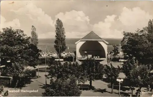 Heringsdorf Usedom Straßen-Ansicht mit Pavillion DDR AK 1959/1957
