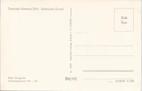 Ansichtskarte Tambach-Dietharz Dietharzer Grund 1960