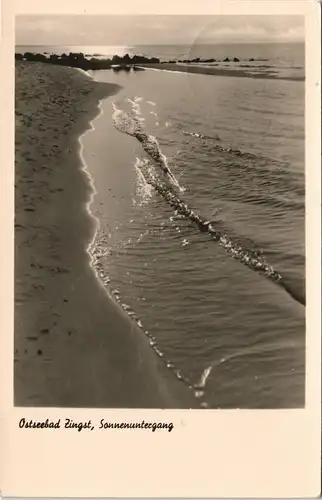 Ansichtskarte Zingst Strand Ostsee Sonnenuntergang DDR AK 1957