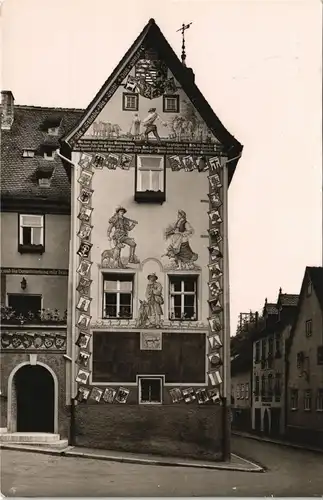 Ziegenrück/Saale Giebel des Rathaus, verziertes bemaltes Haus, DDR AK 1962