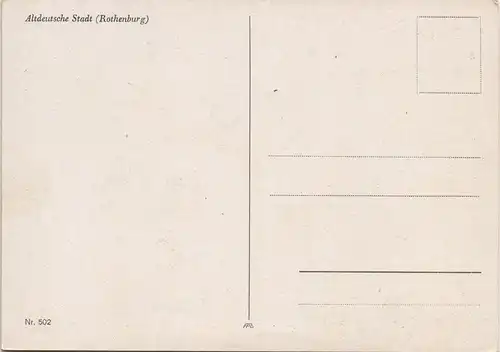 Ansichtskarte Rothenburg ob der Tauber Straßenpartie 1930