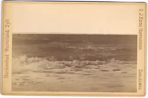 Westerland-Sylt Wellenspiel Strand CDV Kabinettfoto 1880 Kabinetfoto