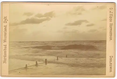 Westerland-Sylt Strand, Stimmungsbild CDV Kabinettfoto 1882 Kabinetfoto